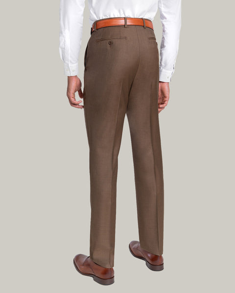Santorelli Loro Piana Wool Trouser Dress Pants, Mens, 48, Tobacco