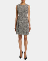 IDA Shift Dress with Skirt Zipper Detail in Modern Tweed