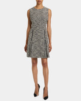 IDA Shift Dress with Skirt Zipper Detail in Modern Tweed