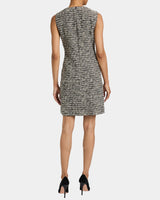 IDA Shift Dress with Skirt Zipper Detail in Modern Tweed