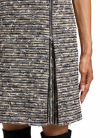 IDA Shift Dress with Skirt Zipper Detail in Modern Tweed