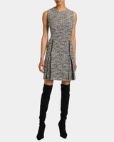IDA Shift Dress with Skirt Zipper Detail in Modern Tweed