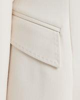 MIMI Double Button Open Flap Jacket in Soft Stretch Crepe