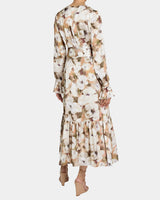 BREA Long Sleeve Midi Dress in Floral Printed Georgette