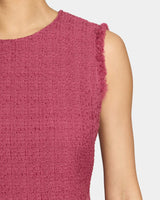 ARETHA Sleeveless Shift Tweed Dress