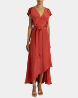 FALLON Midi Hi-Lo Dress in Silk Crepe de Chine