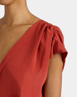 FALLON Midi Hi-Lo Dress in Silk Crepe de Chine