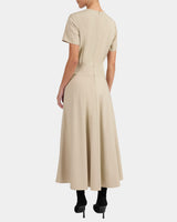 OCTAVIA Short Sleeve Dress with Leather Lacing Detail