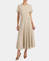 OCTAVIA Short Sleeve Dress with Leather Lacing Detail