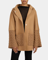 JAREL Oversized Hooded Cashmere Blend Knit Jacket