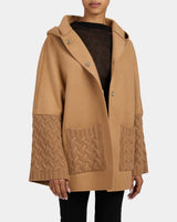 JAREL Oversized Hooded Cashmere Blend Knit Jacket