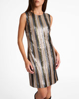 ARETHA Sleeveless Sequin Shift Dress