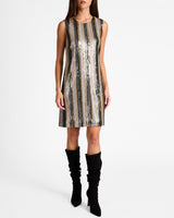 ARETHA Sleeveless Sequin Shift Dress