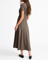 OCTAVIA Short Sleeve Dress with Leather Lacing Detail