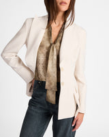 MIMI Double Button Open Flap Jacket in Soft Stretch Crepe