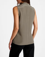 TECA Silk Sleeveless Tie Neck Blouse