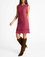 ARETHA Sleeveless Shift Tweed Dress
