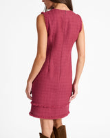 ARETHA Sleeveless Shift Tweed Dress