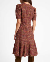 DASIA Sheath Tweed Dress with Puff Sleeves