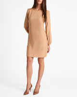 PAULI Shift Dress with Grommet Detail in Satin Back Crepe