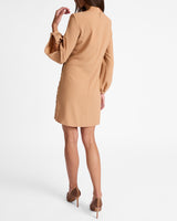 PAULI Shift Dress with Grommet Detail in Satin Back Crepe