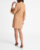 PAULI Shift Dress with Grommet Detail in Satin Back Crepe
