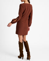 PAULI Shift Dress with Grommet Detail in Satin Back Crepe