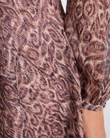 ROVELA Long Sleeve Fit and Flare Dress in Paisley Printed Georgette