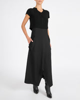 JOHANNA Mix Media Cap Sleeve Midi Dress