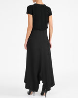 JOHANNA Mix Media Cap Sleeve Midi Dress