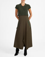 JOHANNA Mix Media Cap Sleeve Midi Dress