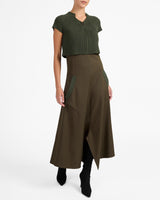 JOHANNA Mix Media Cap Sleeve Midi Dress