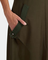 JOHANNA Mix Media Cap Sleeve Midi Dress