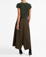 JOHANNA Mix Media Cap Sleeve Midi Dress