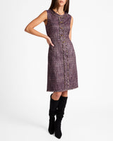 LAURA Sleeveless Sheath Dress in Lightweight Tweed