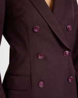 PACO Double-Breasted Six-Button Jacket in Wool Stretch.