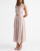 NIRVA Sleeveless Dress in Tonal Floral Jacquard