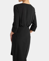 TRINITY Midi Sheath Dress in Viscose Blend Stretch Punto Milano