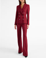 QUINN Double Breasted Jacket in Lightweight Virgin Wool Stretch