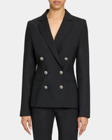 QUINN Double Breasted Jacket in Virgin Wool Stretch