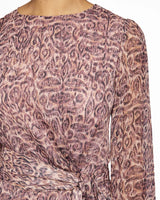 DARYA Long Sleeve Dress in Printed Georgette