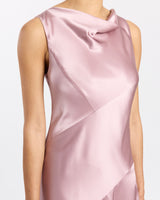 WYNN Sleeveless Midi Sheath Dress in Silk Charmeuse