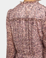 LANA Long Sleeve Ruffle Top in Paisley Printed Georgette