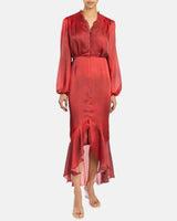 COCO Midi Dress in Ombre Polka Dot Printed Georgette