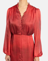 COCO Midi Dress in Ombre Polka Dot Printed Georgette