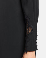 NOELLA Shift Dress with Lace Detail in Soft Crepe