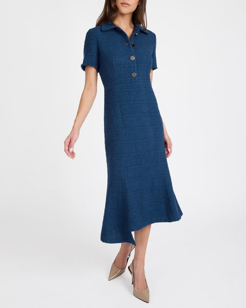 chara two tone tweed midi dress CHARA MINI DRESS in BLACK