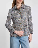TARA Collared Jacket in Cotton Blend Tweed