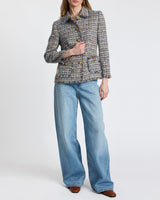 TARA Collared Jacket in Cotton Blend Tweed