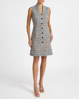 VICTORIA Sleeveless Tweed Shift Dress